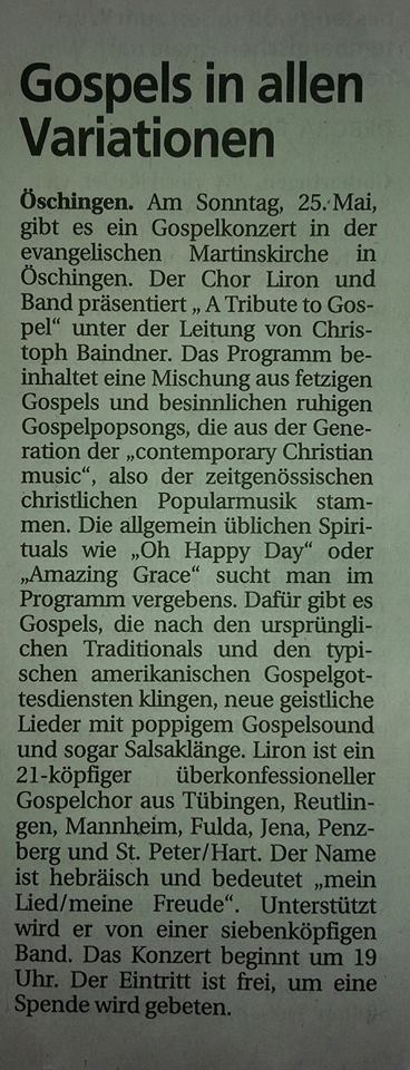 Schwäbisches Tagblatt 21.05.14